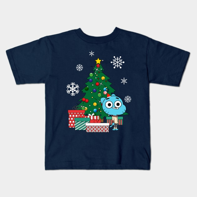 Gumball Watterson Around The Christmas Tree The Amazing World Kids T-Shirt by Nova5